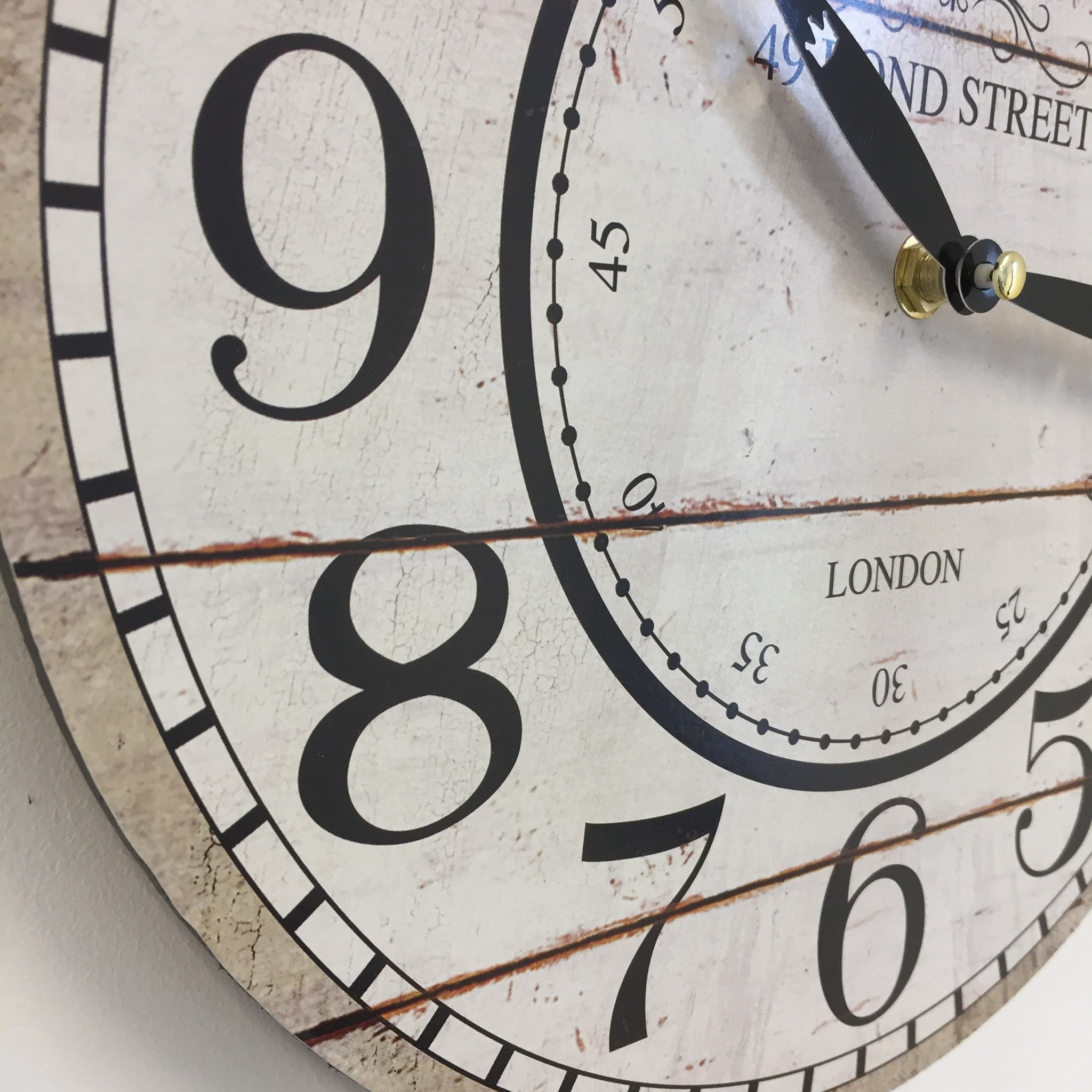 NiceTime Design - Wall clock Bondstreet White Vintage