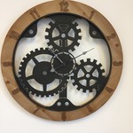 NiceTime Design - Wandklok WOOD & GEAR INDUSTRIAL DESIGN