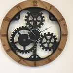 NiceTime Design - Wood & Gear Industrial Design wall clock