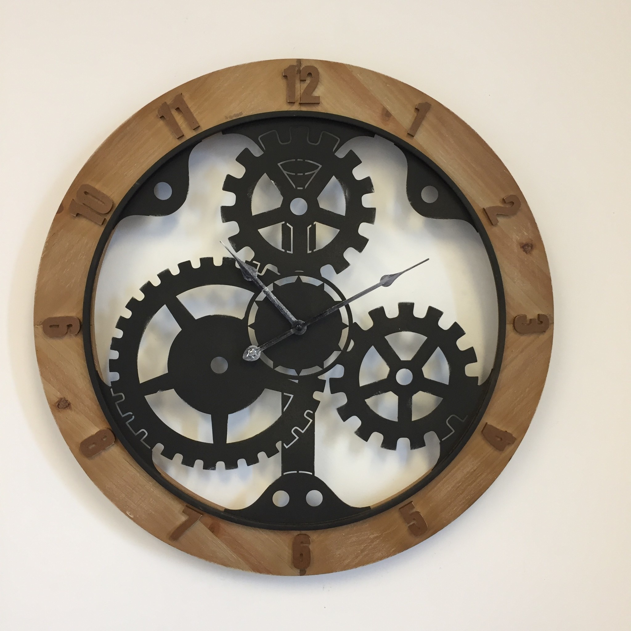 NiceTime Design - Wanduhr WOOD & GEAR INDUSTRIAL DESIGN