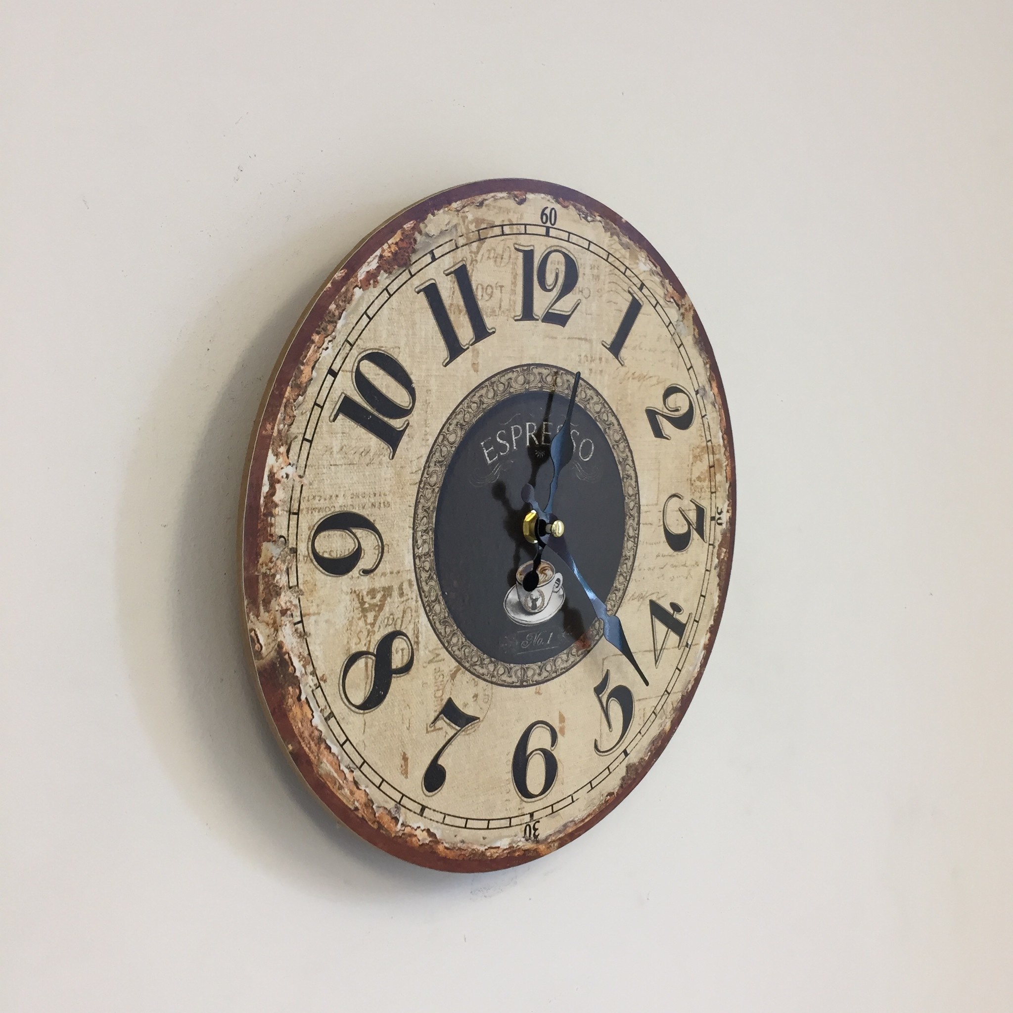 NiceTime Design - Wall clock Espresso Vintage Industrial