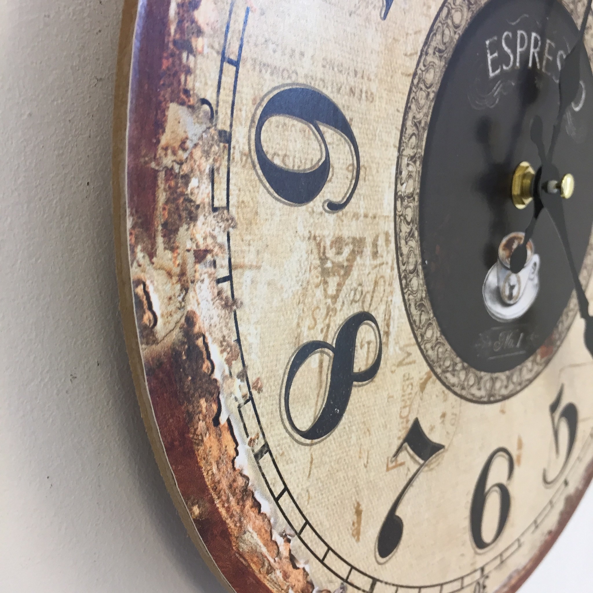 NiceTime Design - Wall clock Espresso Vintage Industrial