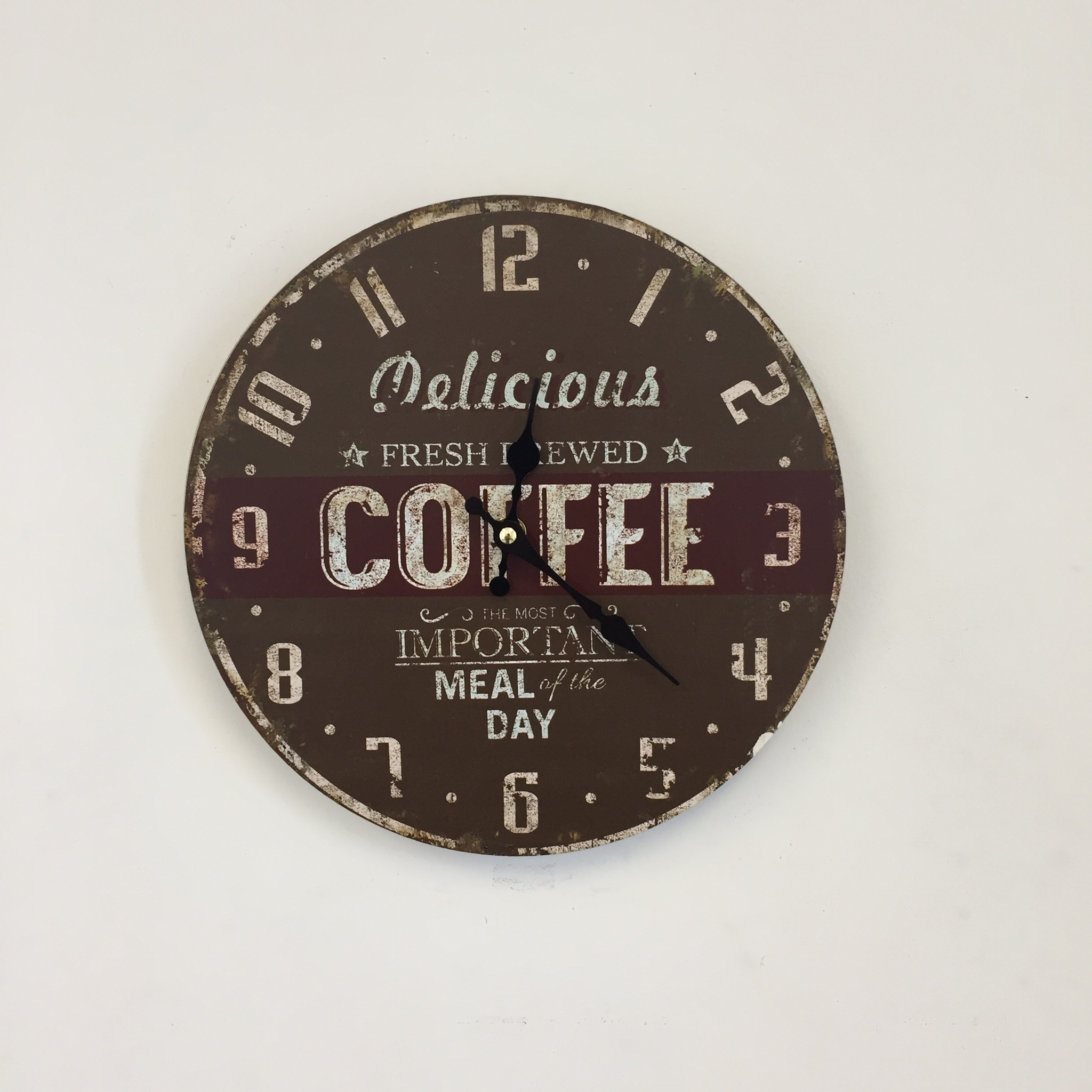 NiceTime Design - Wall clock Coffee Brown Vintage Industrial