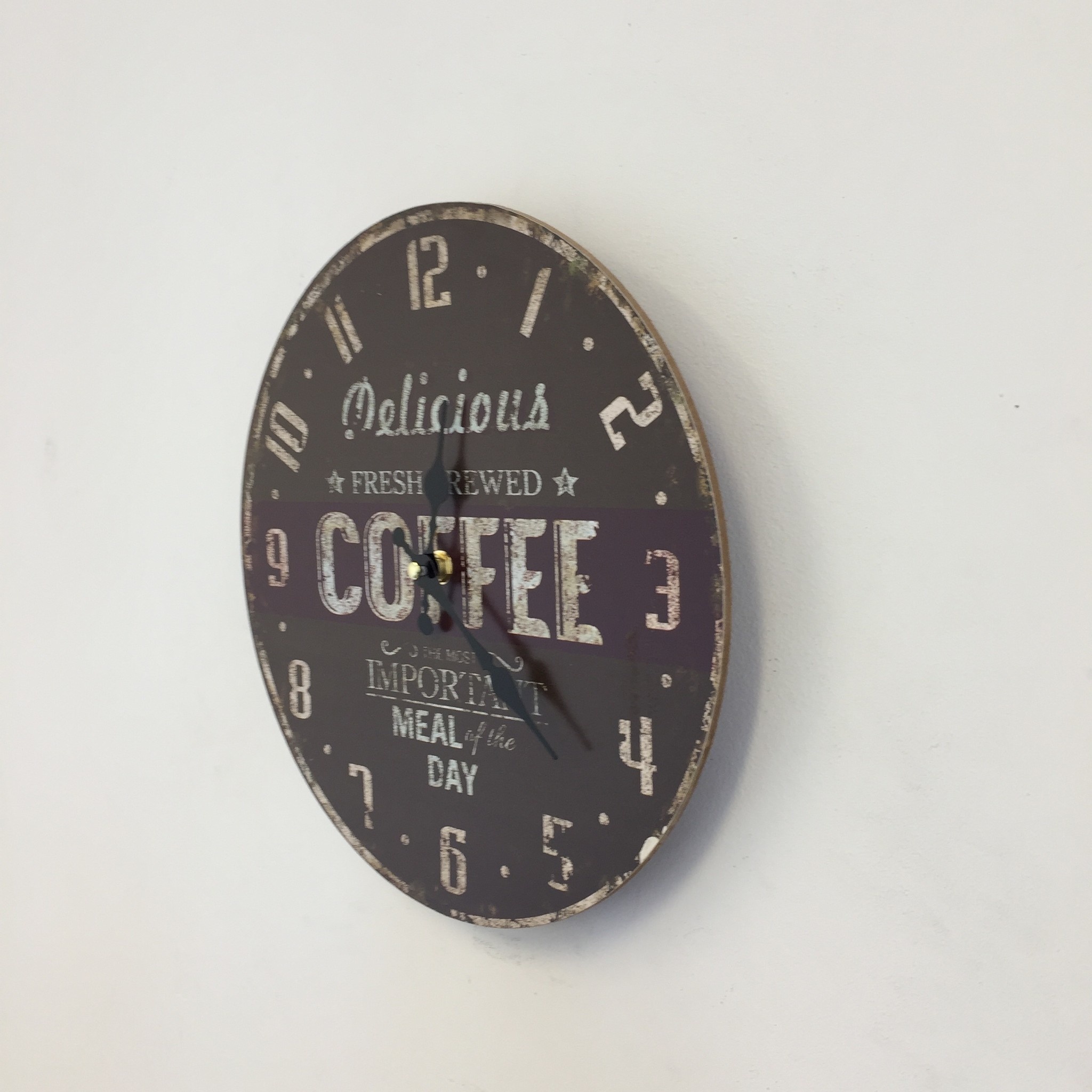 NiceTime Design - Wandklok Coffee Brown Vintage Industrieel