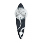AMS Design - Wall clock Silver & Black Modern Design