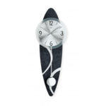 AMS Design - Wanduhr Silber & Schwarz Modernes Design