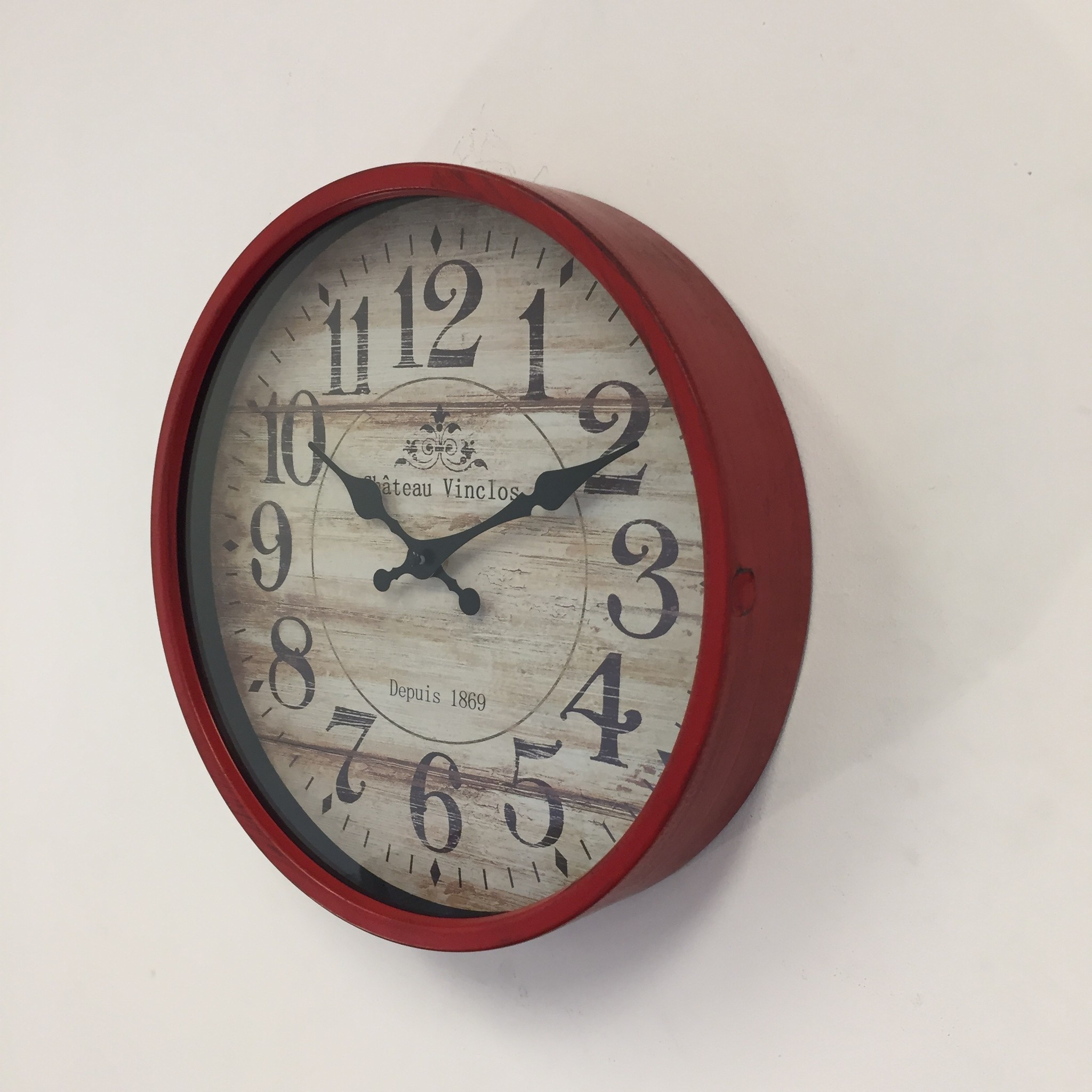 NiceTime Design - Wall clock Vinclos Rouge Vintage Design