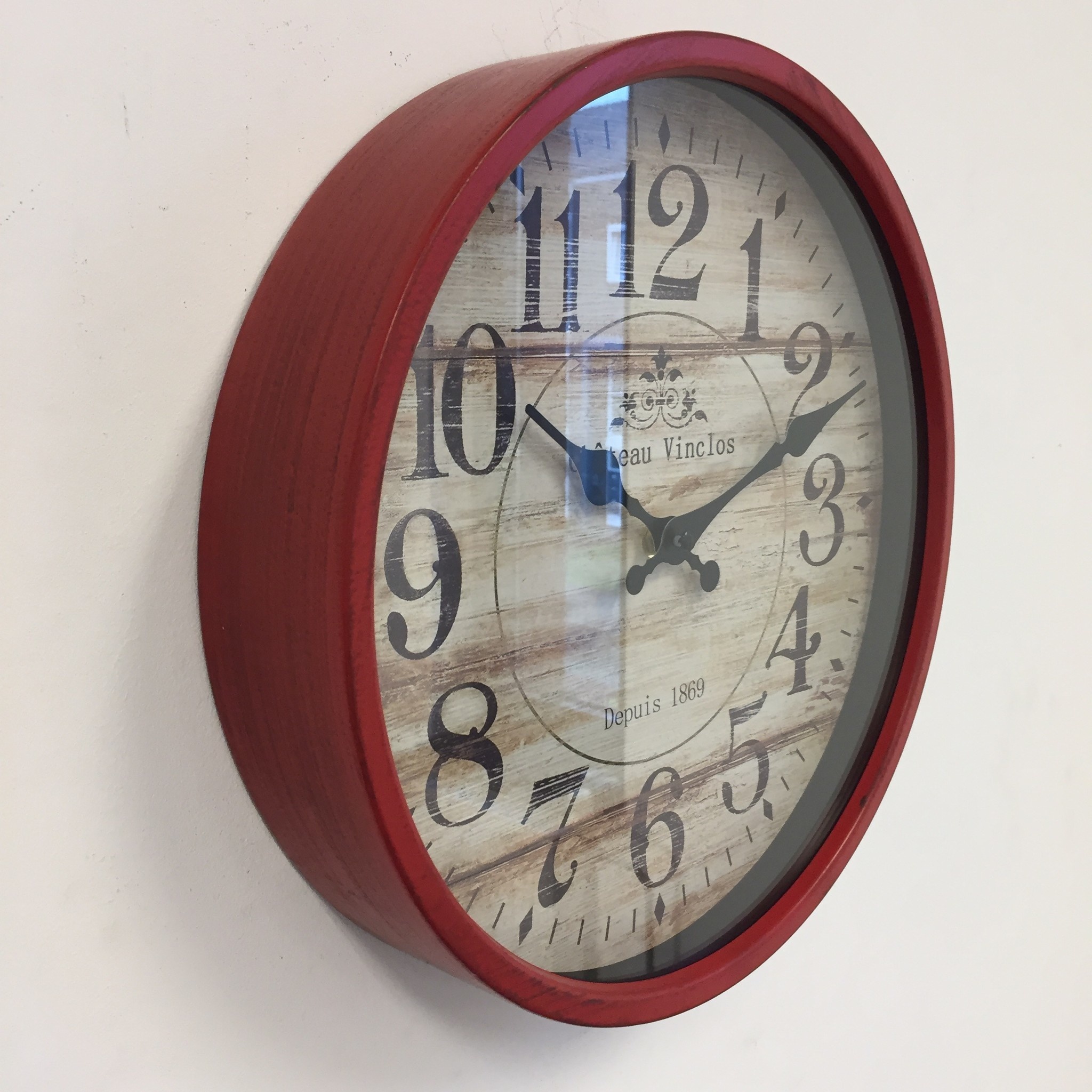 NiceTime Design - Wall clock Vinclos Rouge Vintage Design