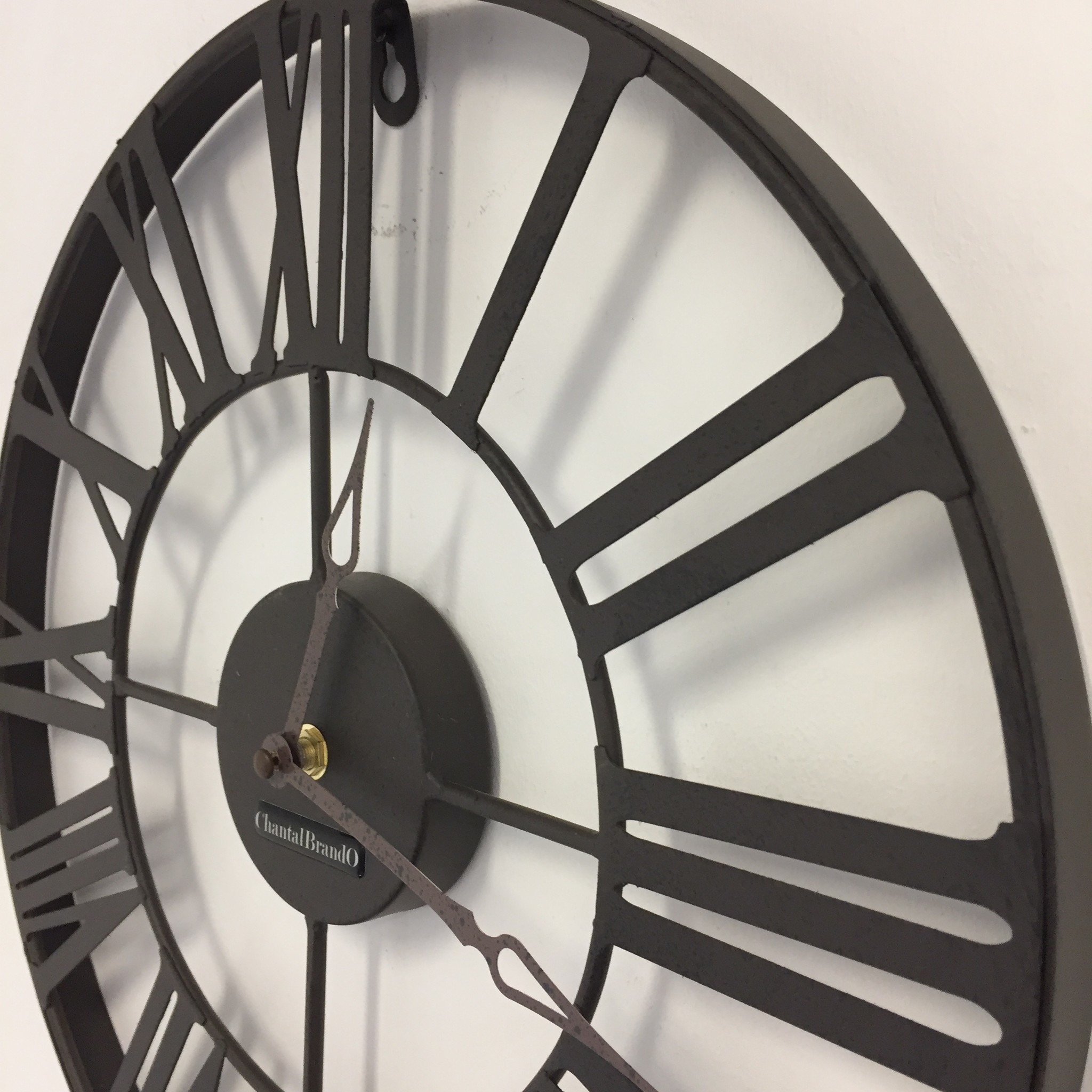 Klokkendiscounter Design - wall clock metal wheel retro brown 37
