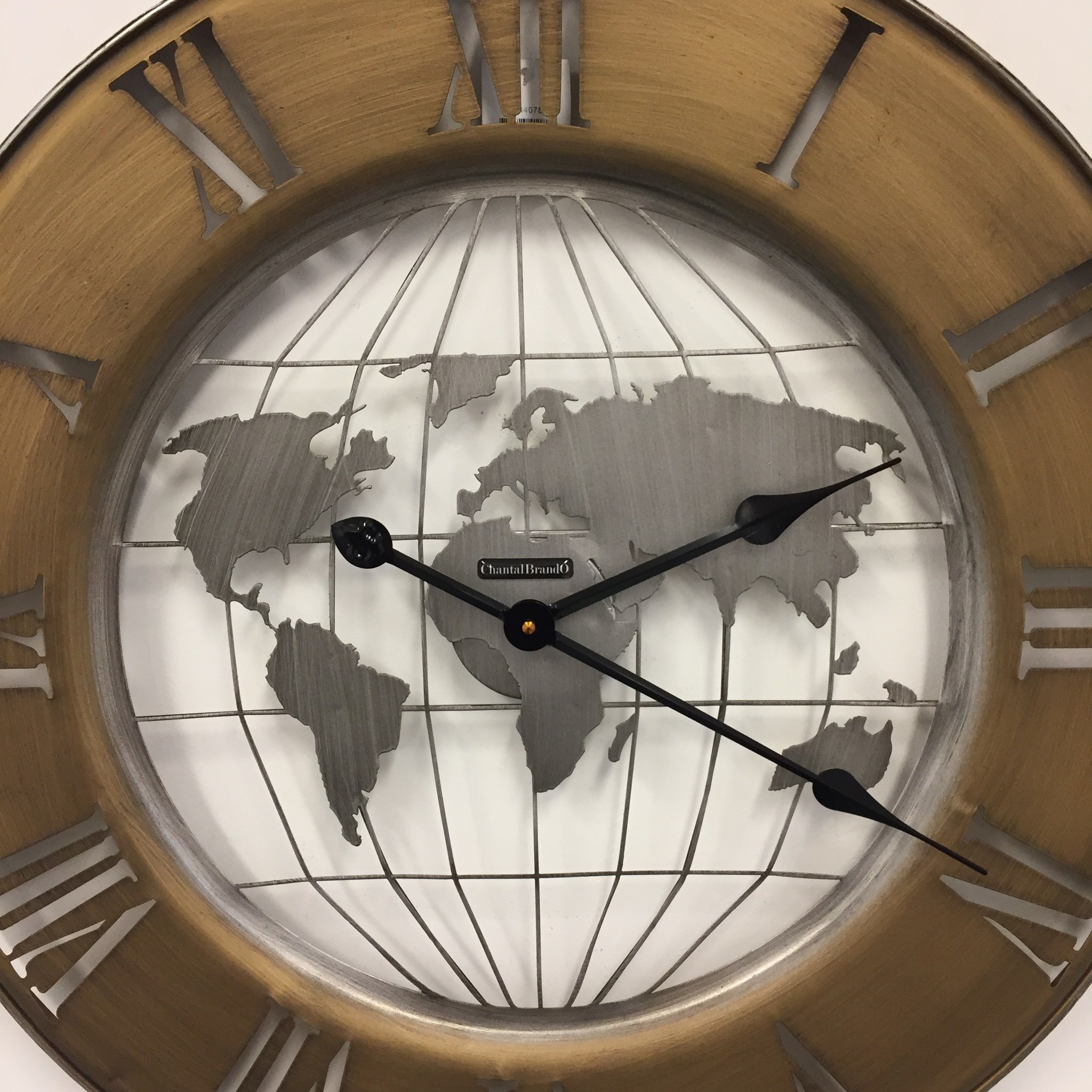 Klokkendiscounter Design - Wall clock Vintage World Gold