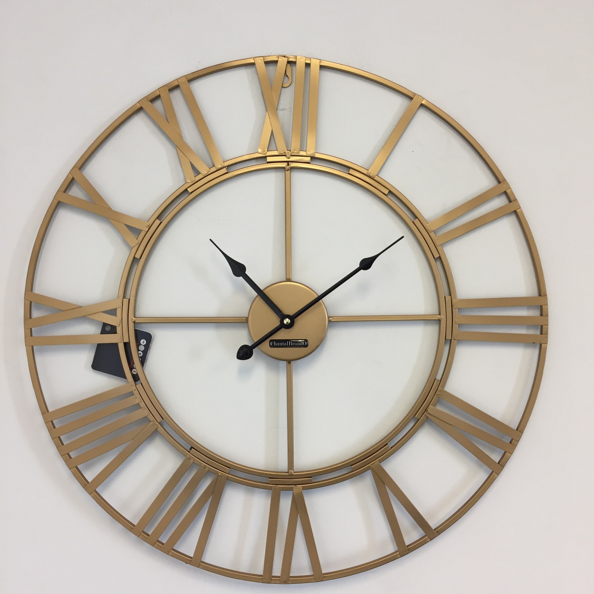 Klokkendiscounter Design - Wall clock Golden Wheel 60 Industrial Retro Design