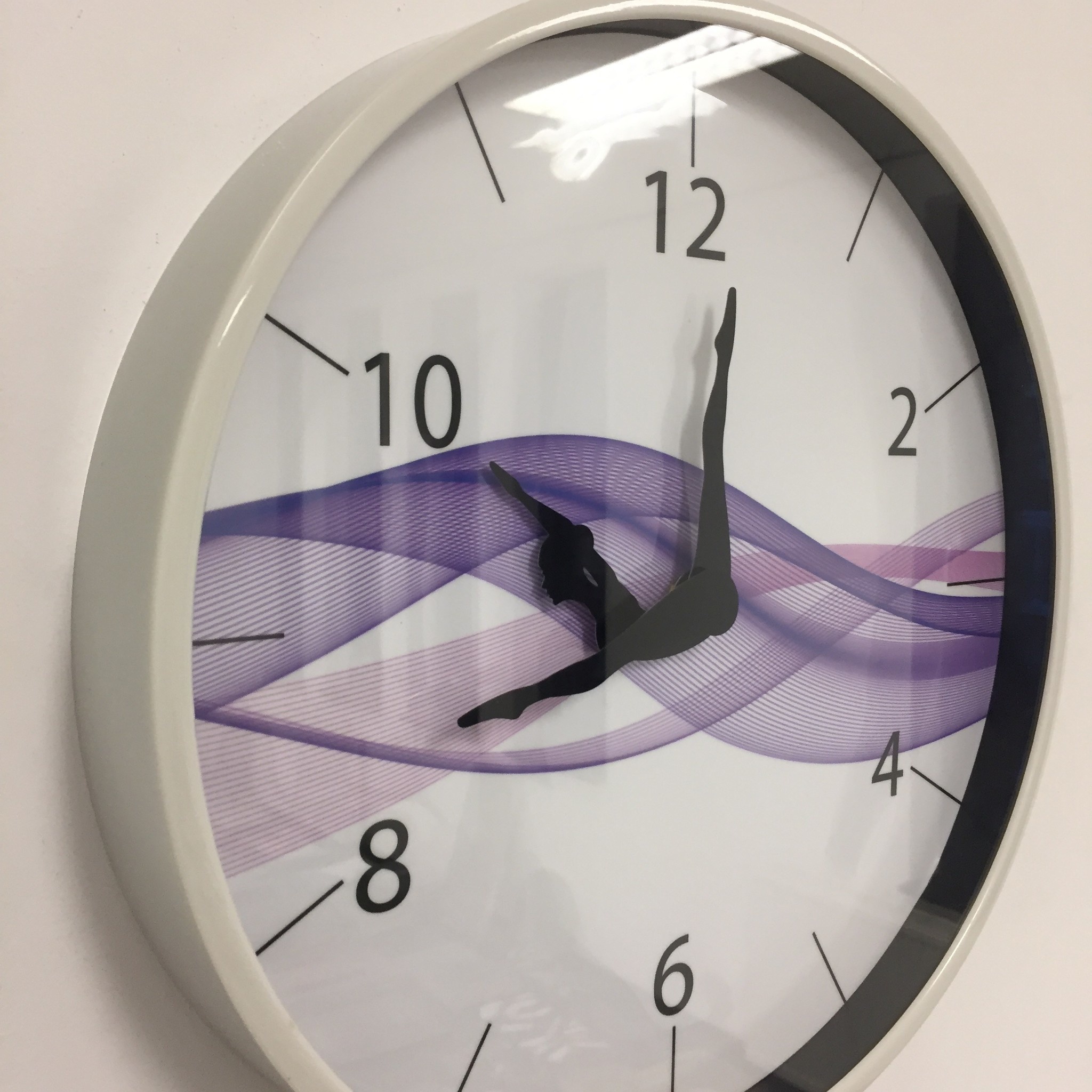 NiceTime Design - wall clock dancer purple wave modern design