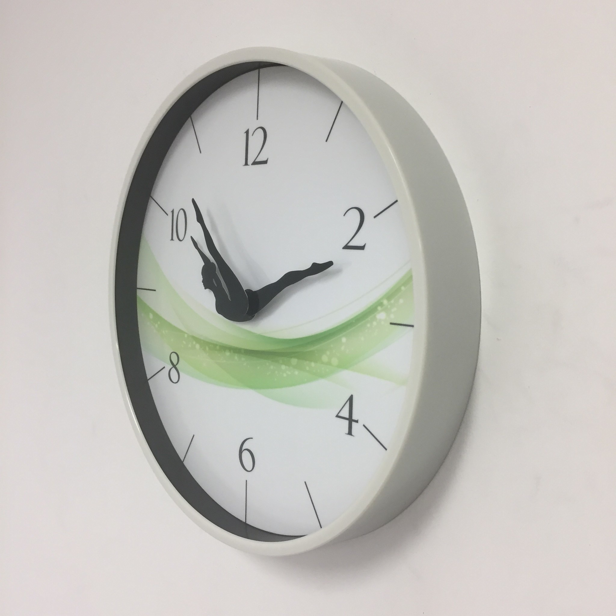 NiceTime Design - wall clock dancer green wave modern design