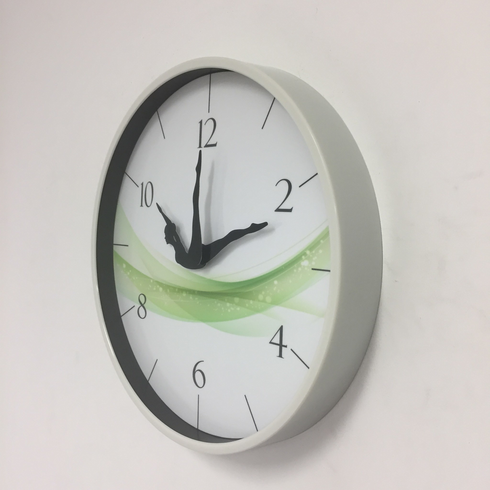 NiceTime Design - wall clock dancer green wave modern design