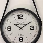 NiceTime Design - wall clock industrial metal with leather belt
