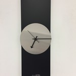 Klokkendiscounter Design - Wall clock Black Line Silver Modern Design Stainless Steel