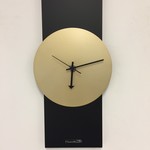 Klokkendiscounter Design - Wall clock Black Line & Gold Modern Design Stainless steel
