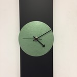 Klokkendiscounter Design - Wall clock Black Line & Hammer Green Modern Design Stainless steel