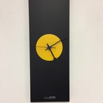 Klokkendiscounter Design - Wanduhr-Line Black & Yellow Modernes Design Edelstahl