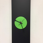 Klokkendiscounter Design - Wall clock Black -Line & Green Modern Design Stainless steel