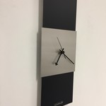 Klokkendiscounter Design - Wall clock Black -Line & Silver Square Modern Design