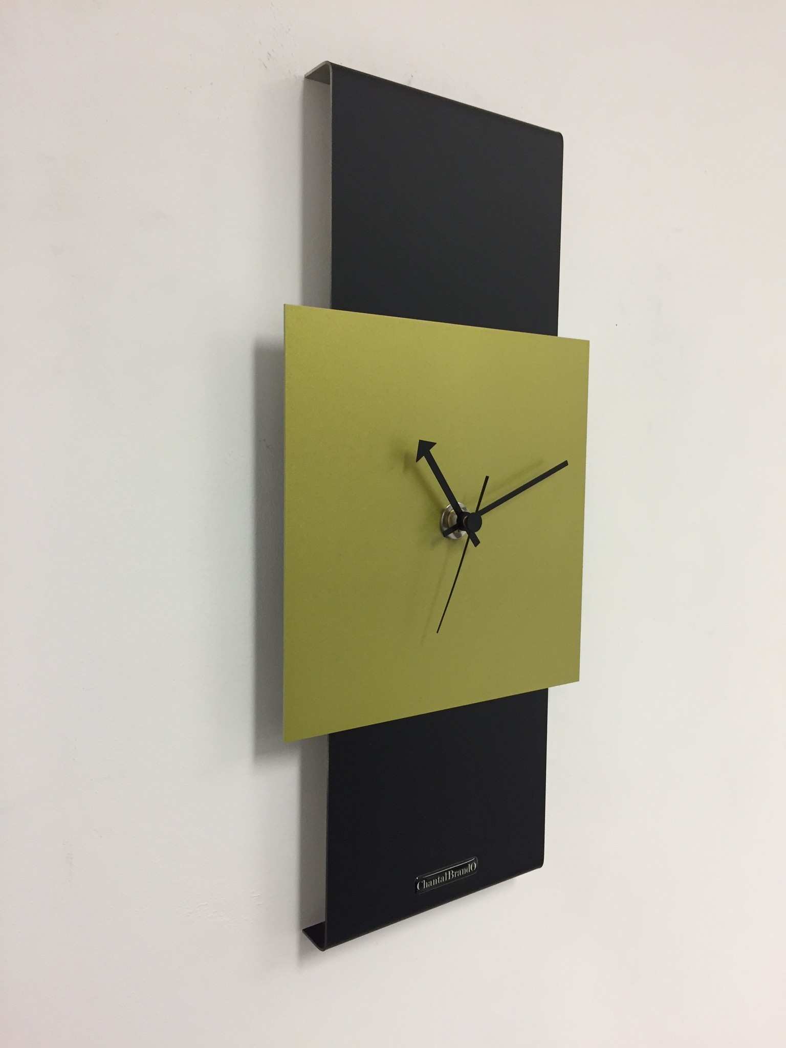 Klokkendiscounter Design - Wandklok Black-Line & LIME GREEN Modern Design