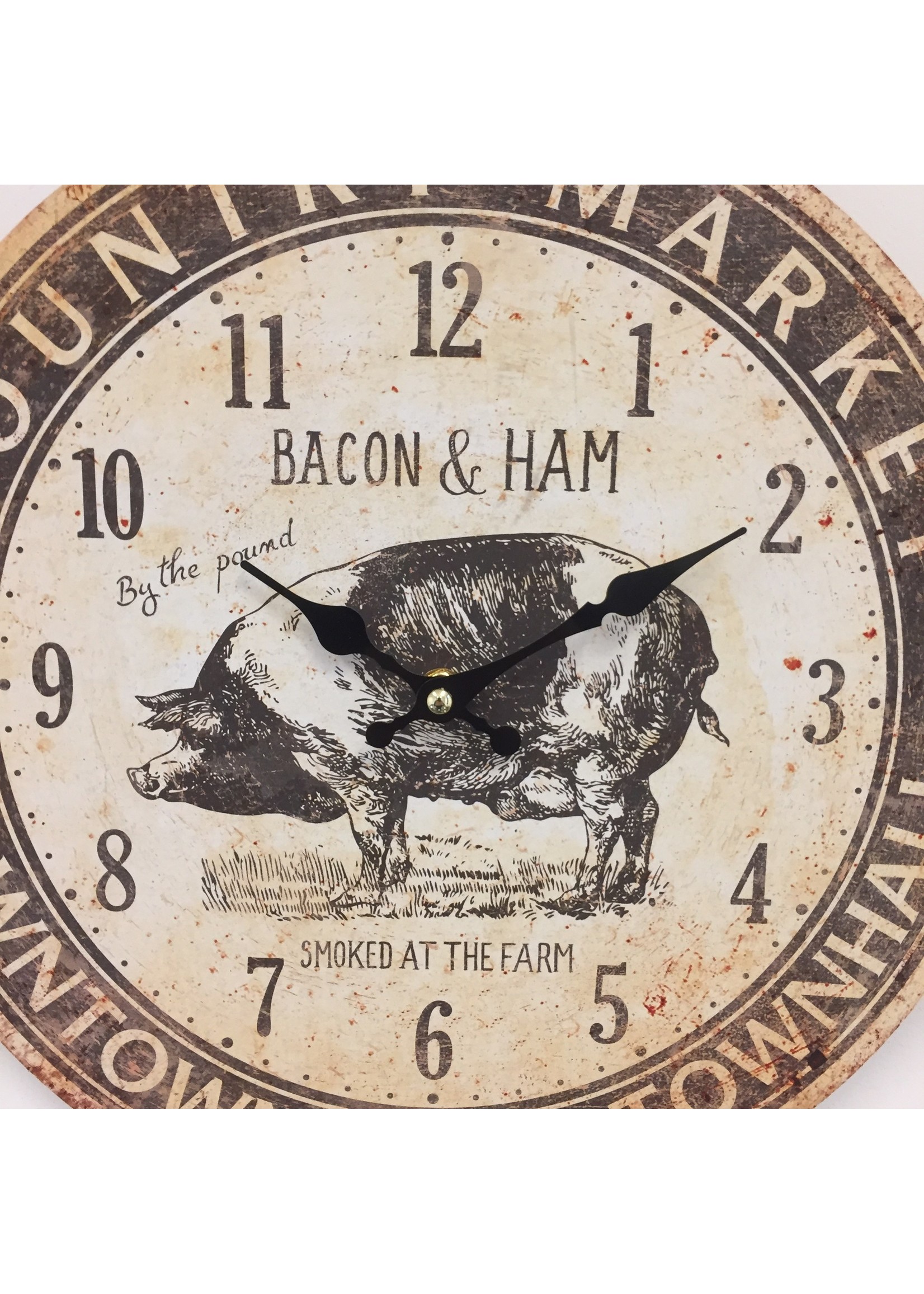 BeoXL - Wanduhr Bacon & Ham Retro Vintage Design
