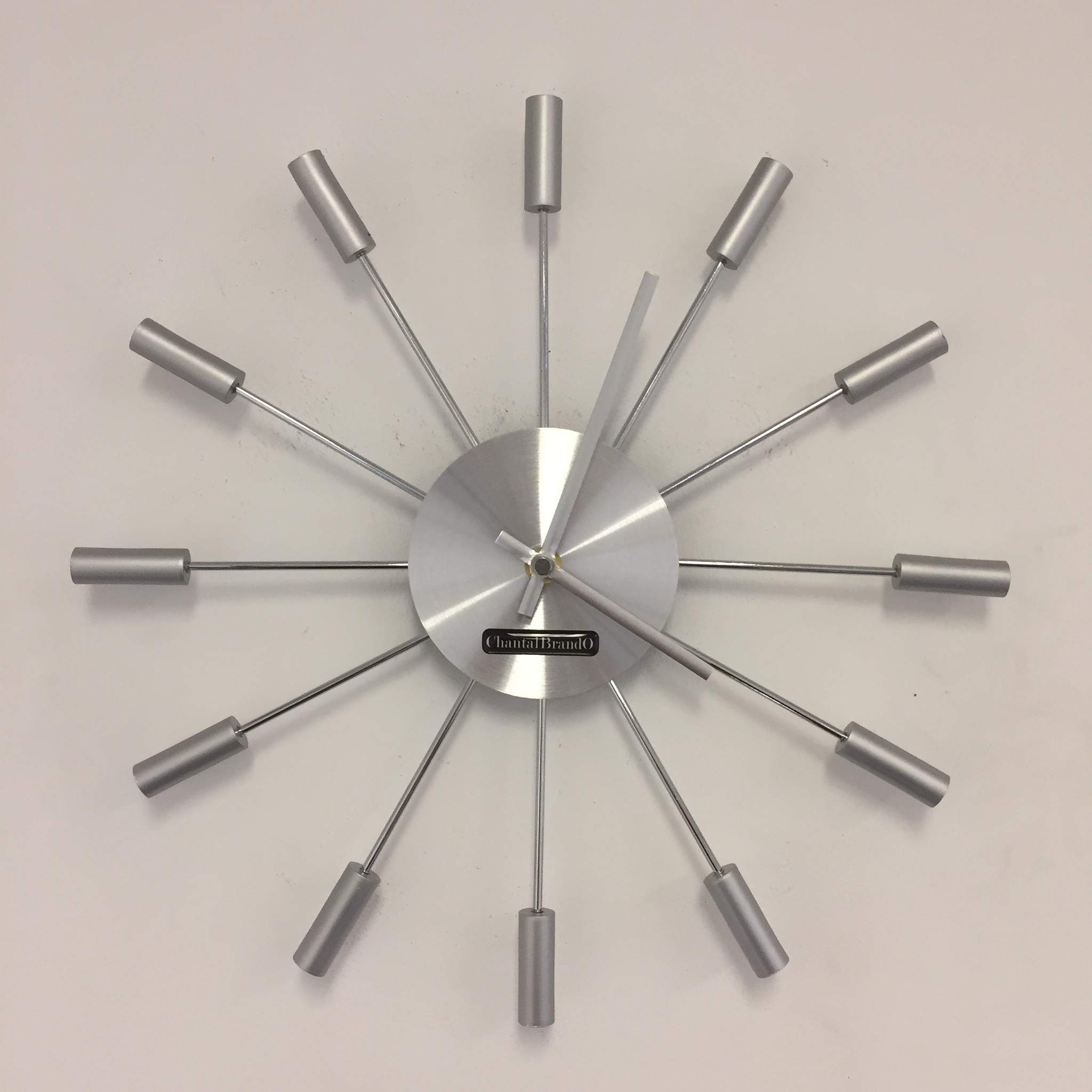 Klokkendiscounter Design - Wall clock Silver Sun Modern Design