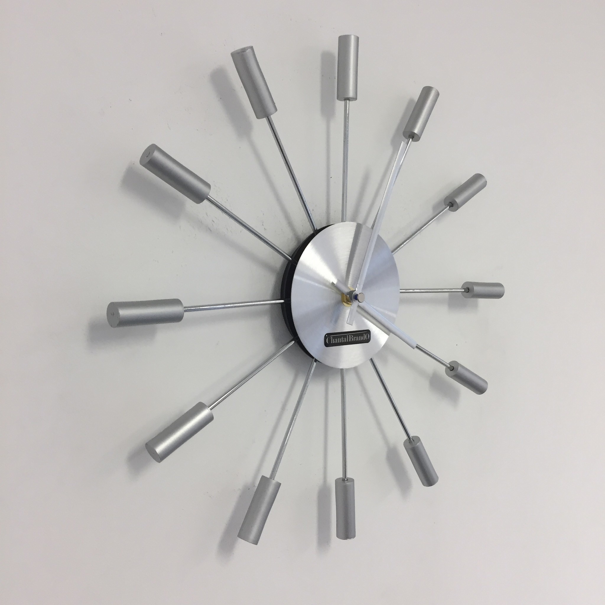 Klokkendiscounter Design - Wall clock Silver Sun Modern Design