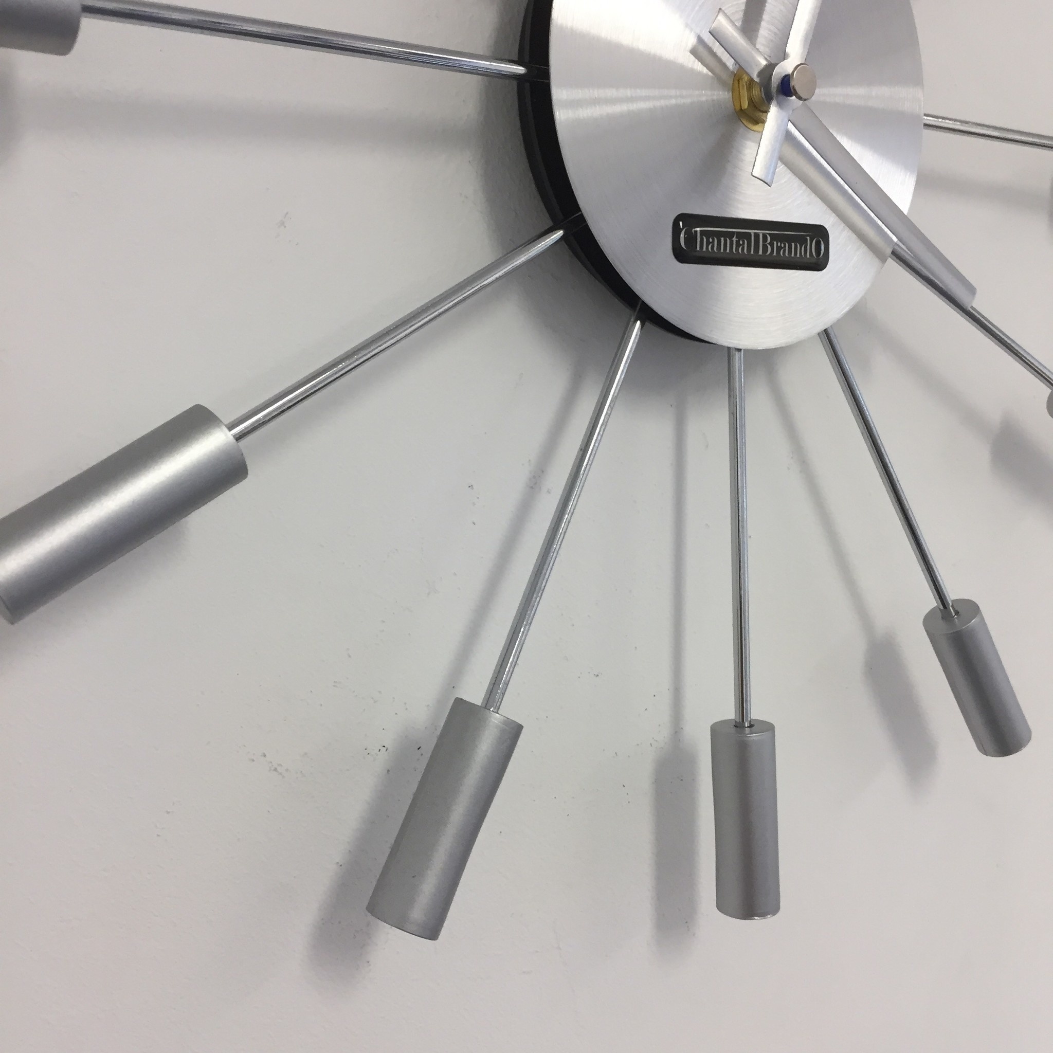 Klokkendiscounter Design - Wall clock Silver Sun Modern Design