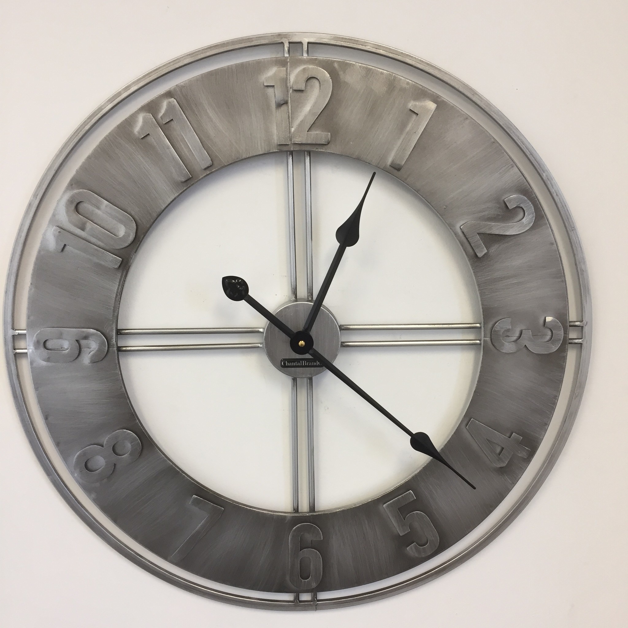 Klokkendiscounter Design - Wall clock Silver Saloon Vintage Design