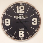 Design - Wandklok UNION HOTEL ZWART RETRO INDUSTRIEEL DESIGN