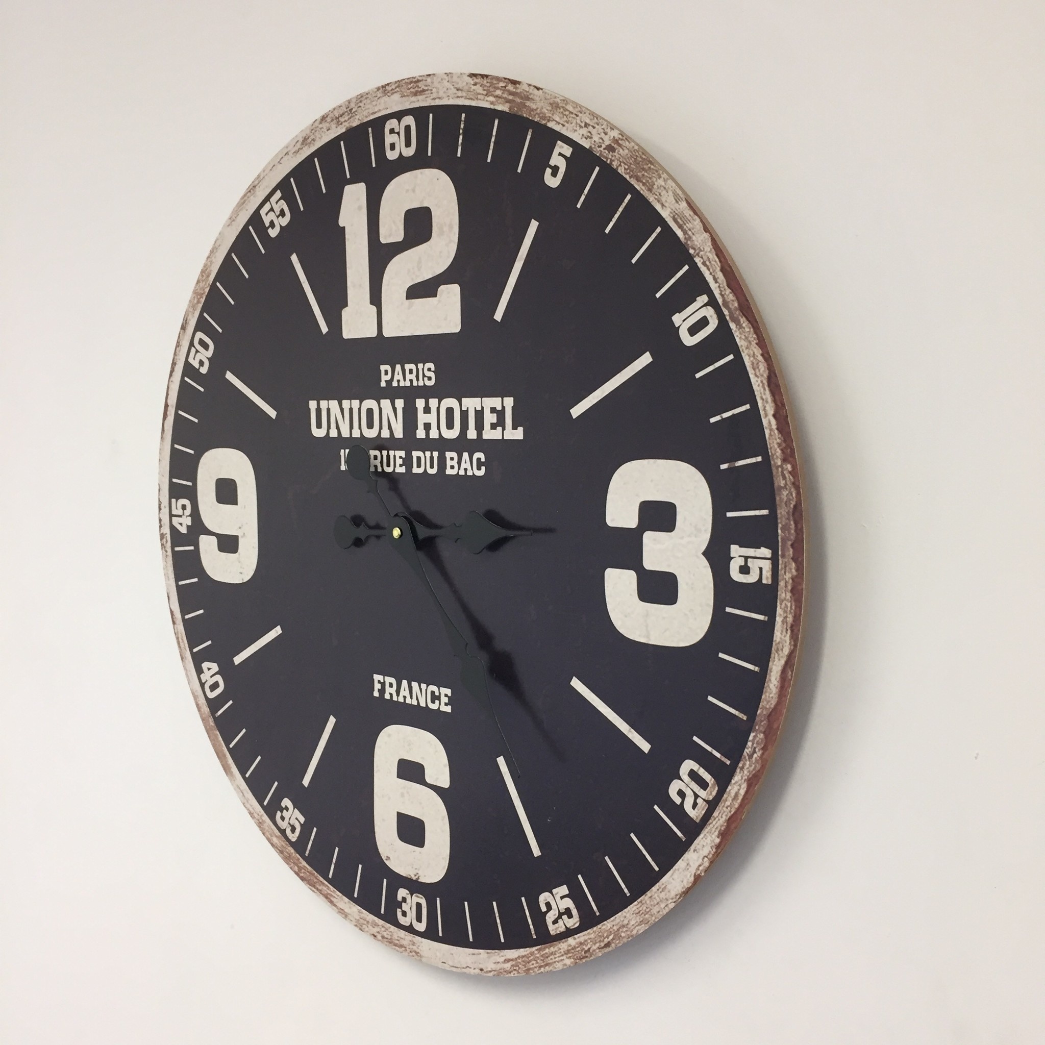 Design - Wall clock Union Hotel Black Retro Industrial Design