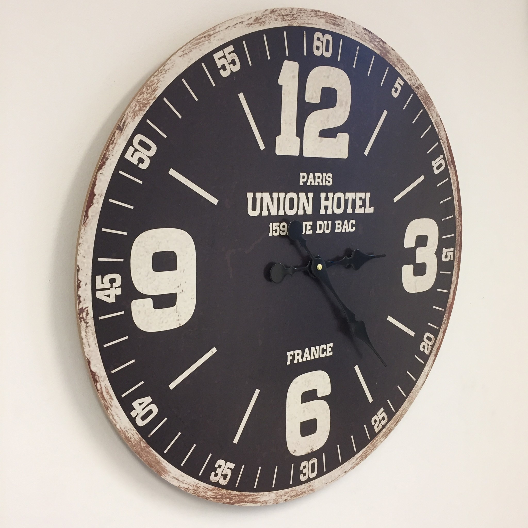 Design - Wall clock Union Hotel Black Retro Industrial Design