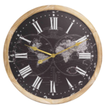 Klokkendiscounter Design - Wandklok World Black Modern Industrieel Design