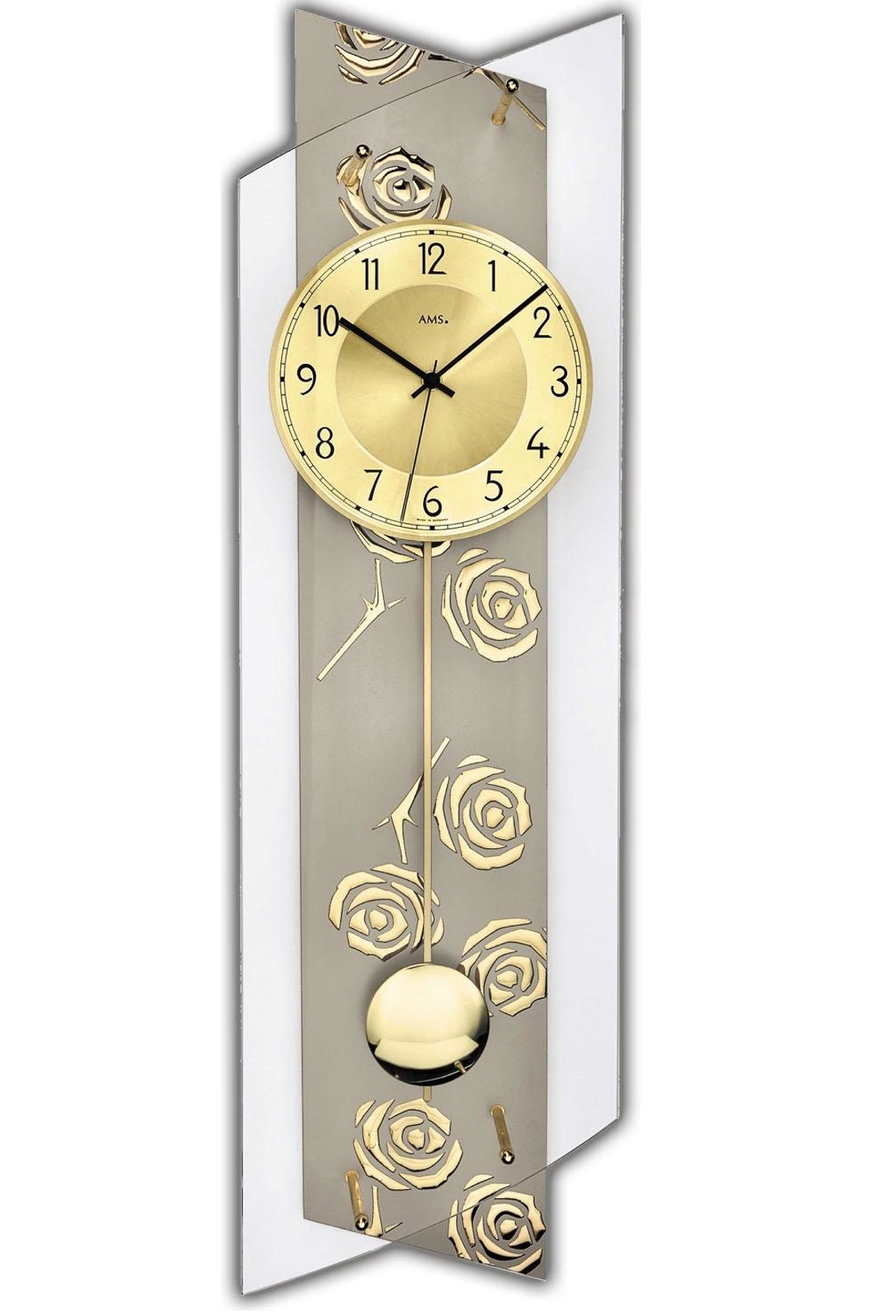 AMS Design - AMS Wandklok GOLD FLOWER modern design