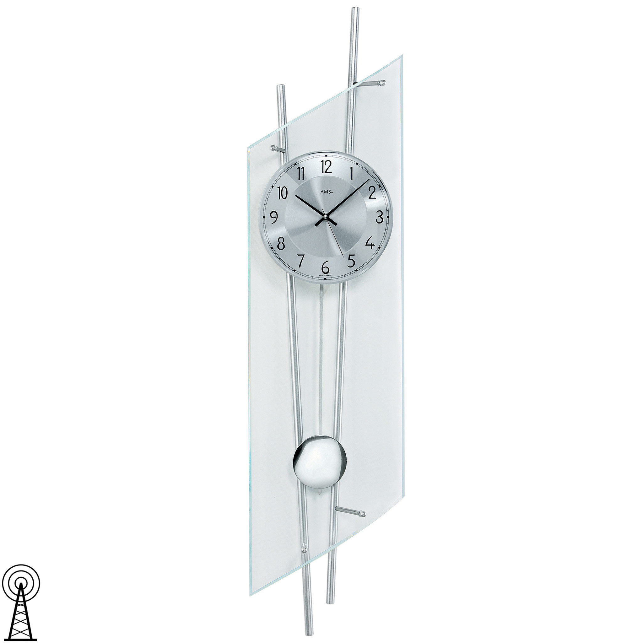 AMS Design - AMS Silver Wall Clock Modern Design