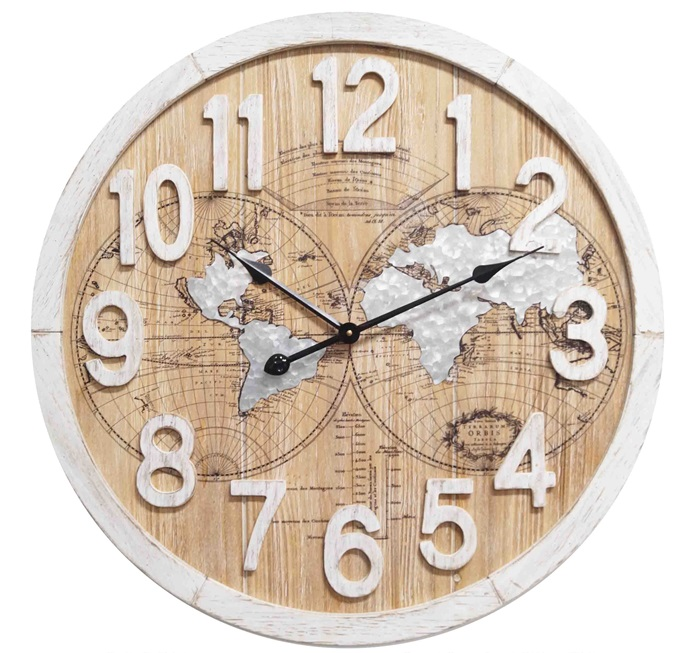 NiceTime Design - Wall clock World Wood Modern Industrial Design