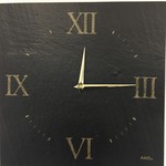 AMS Design - Wall clock Natura Black Stone