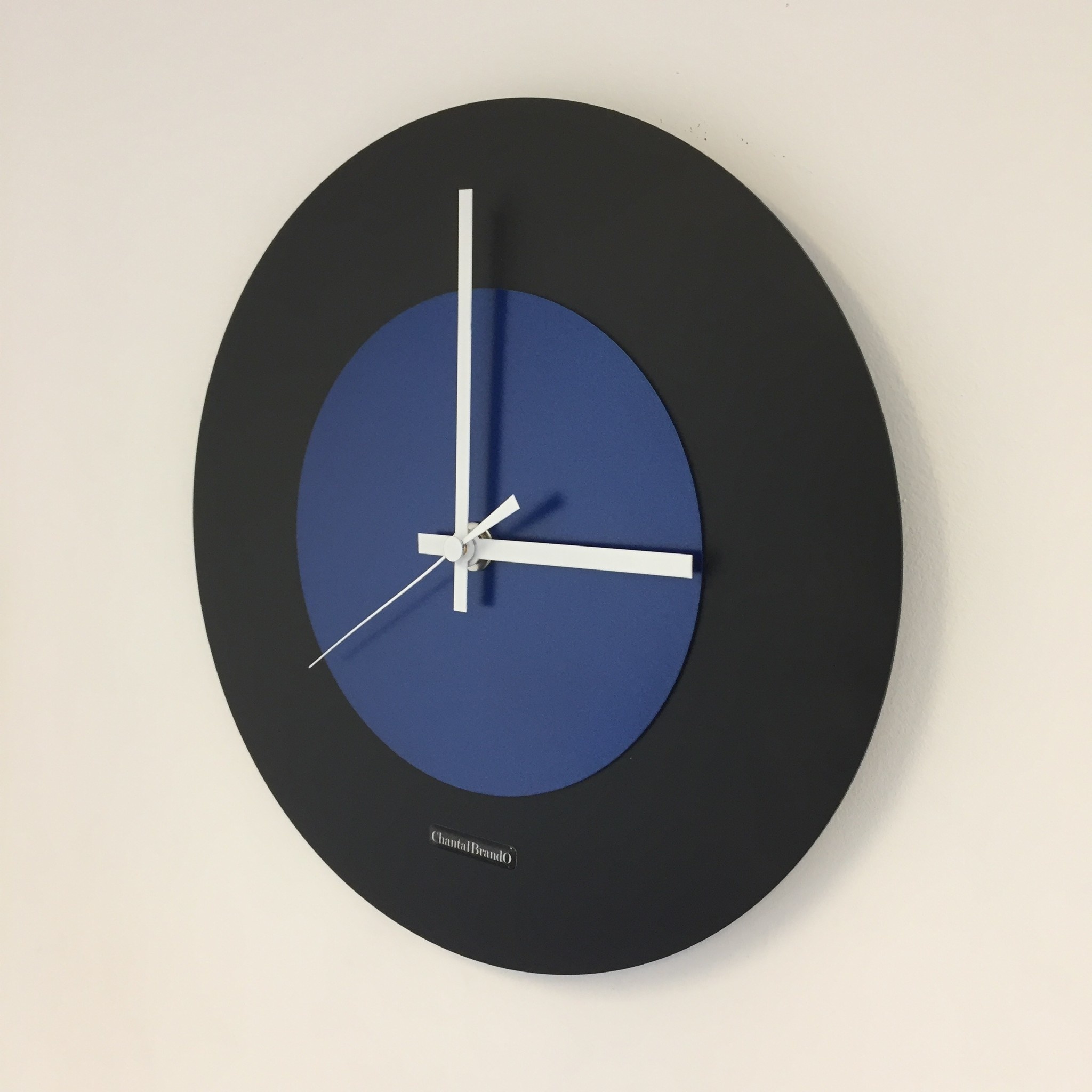 ChantalBrandO Design - Wall clock Black & Blue Modern Dutch Design