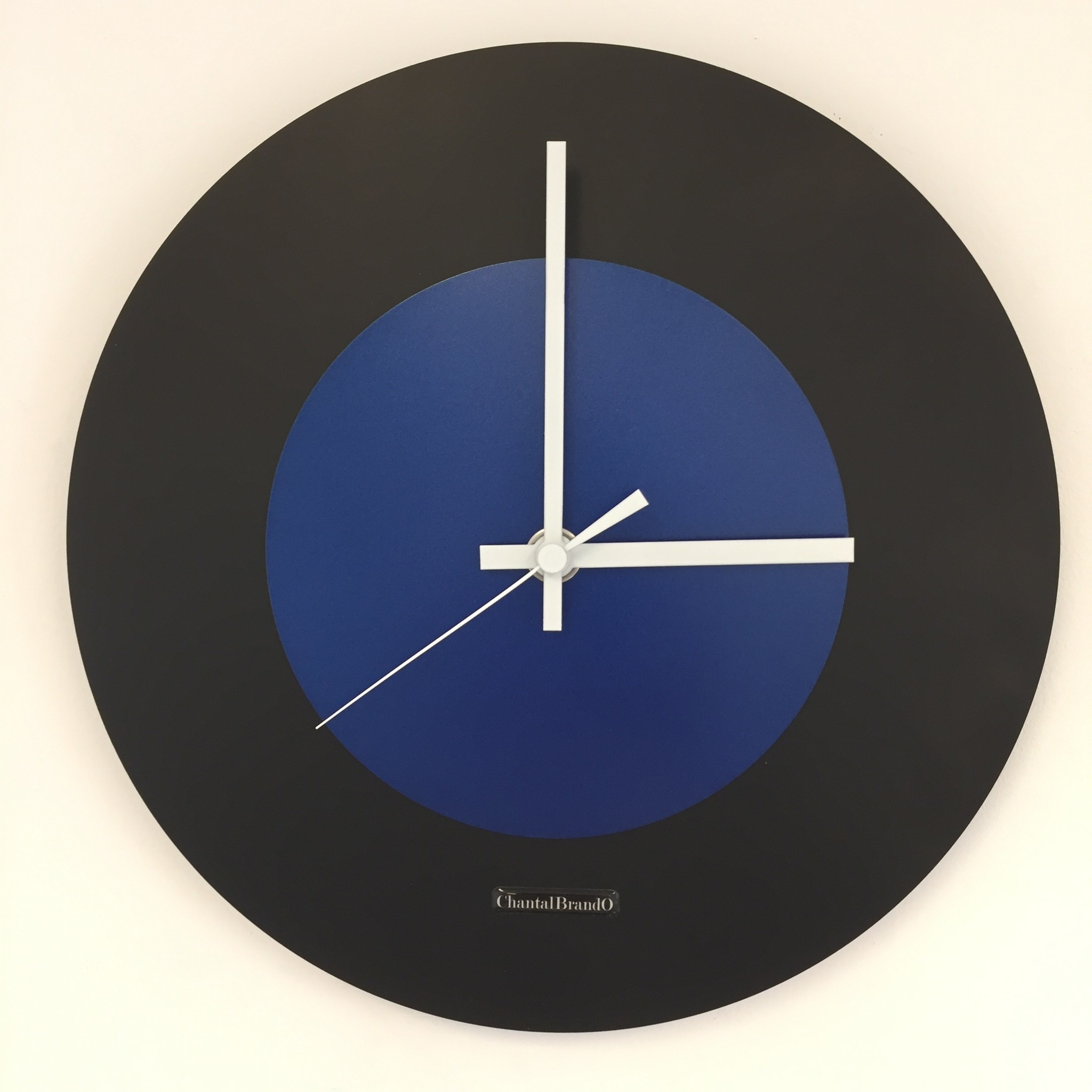 ChantalBrandO Design - Wall clock Black & Blue Modern Dutch Design