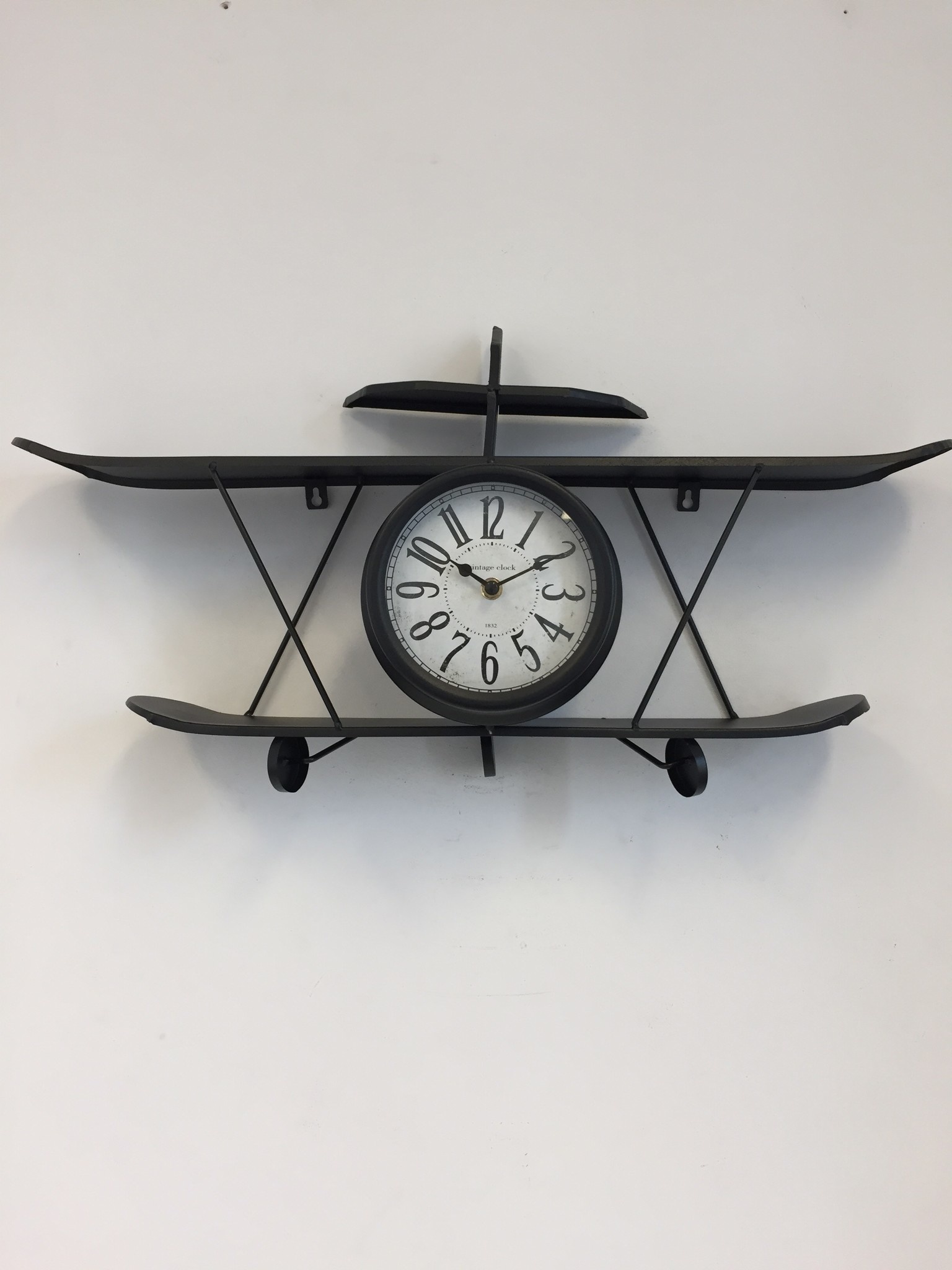 Design - plane wall clock black modern design