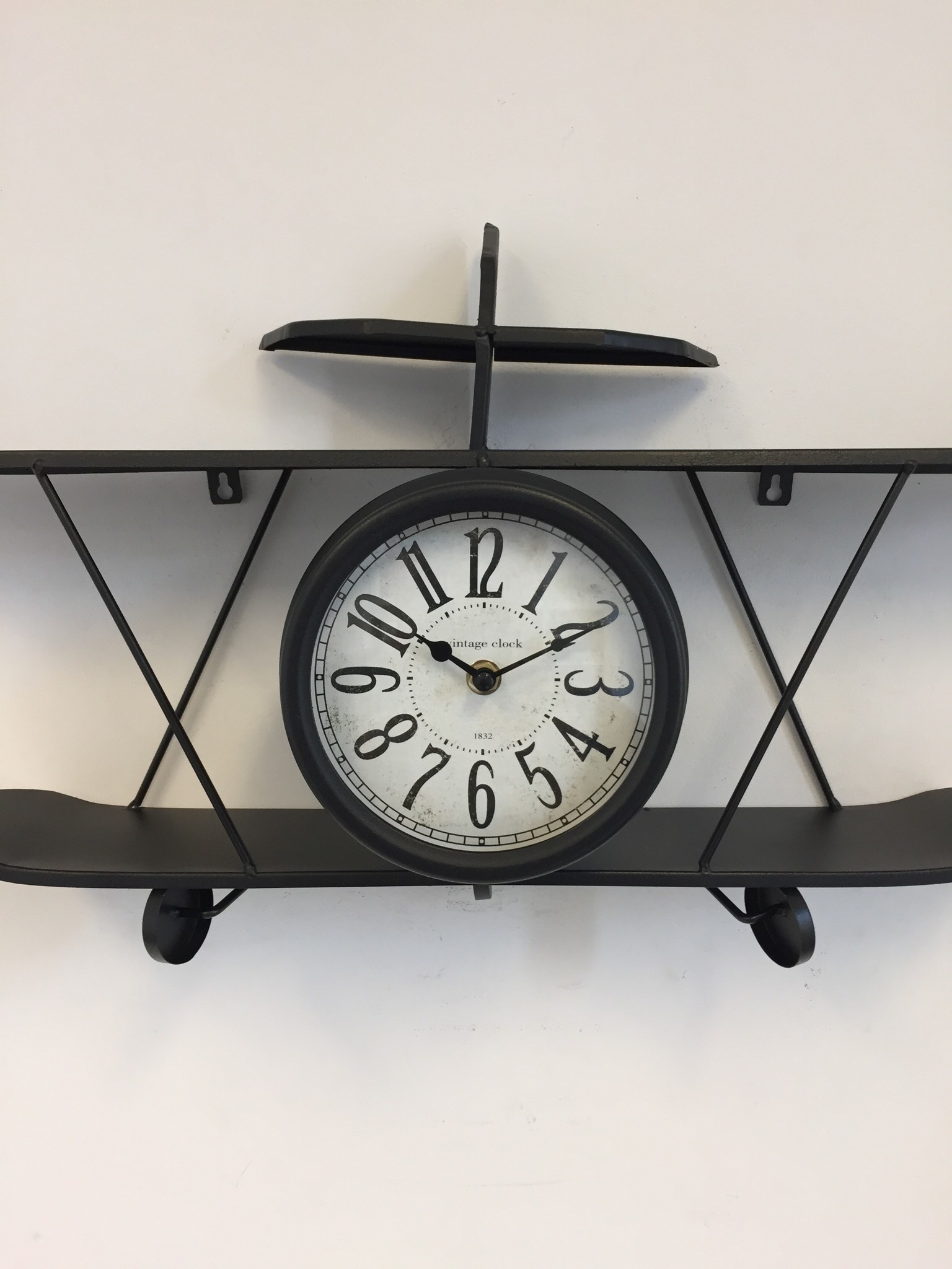 Design - plane wall clock black modern design