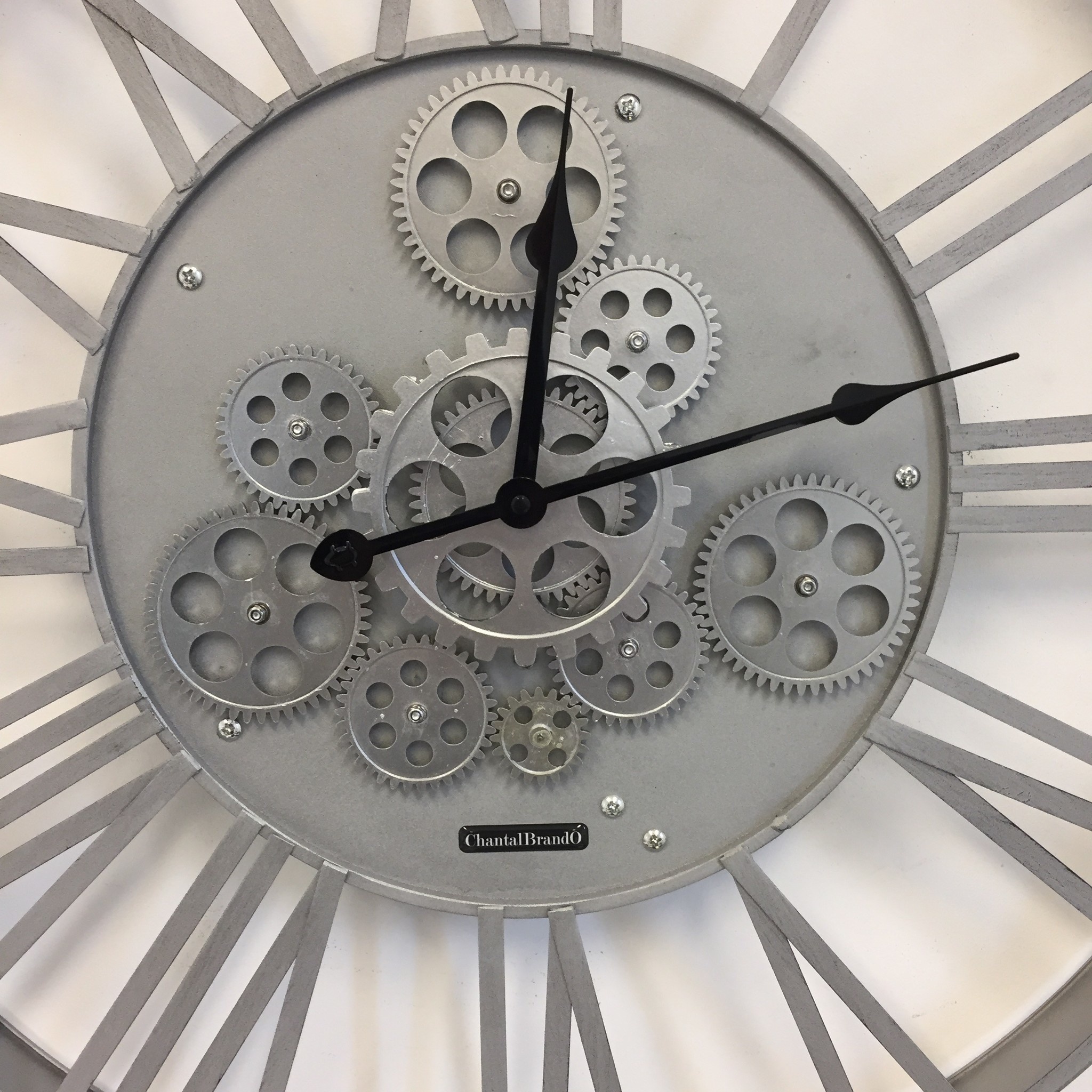 ChantalBrandO Design - Wall clock Silver Industrial Design