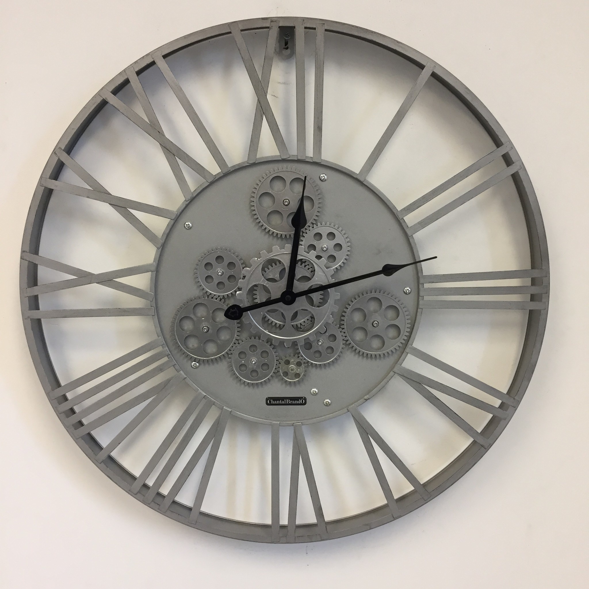 ChantalBrandO Design - Wall clock Silver Industrial Design