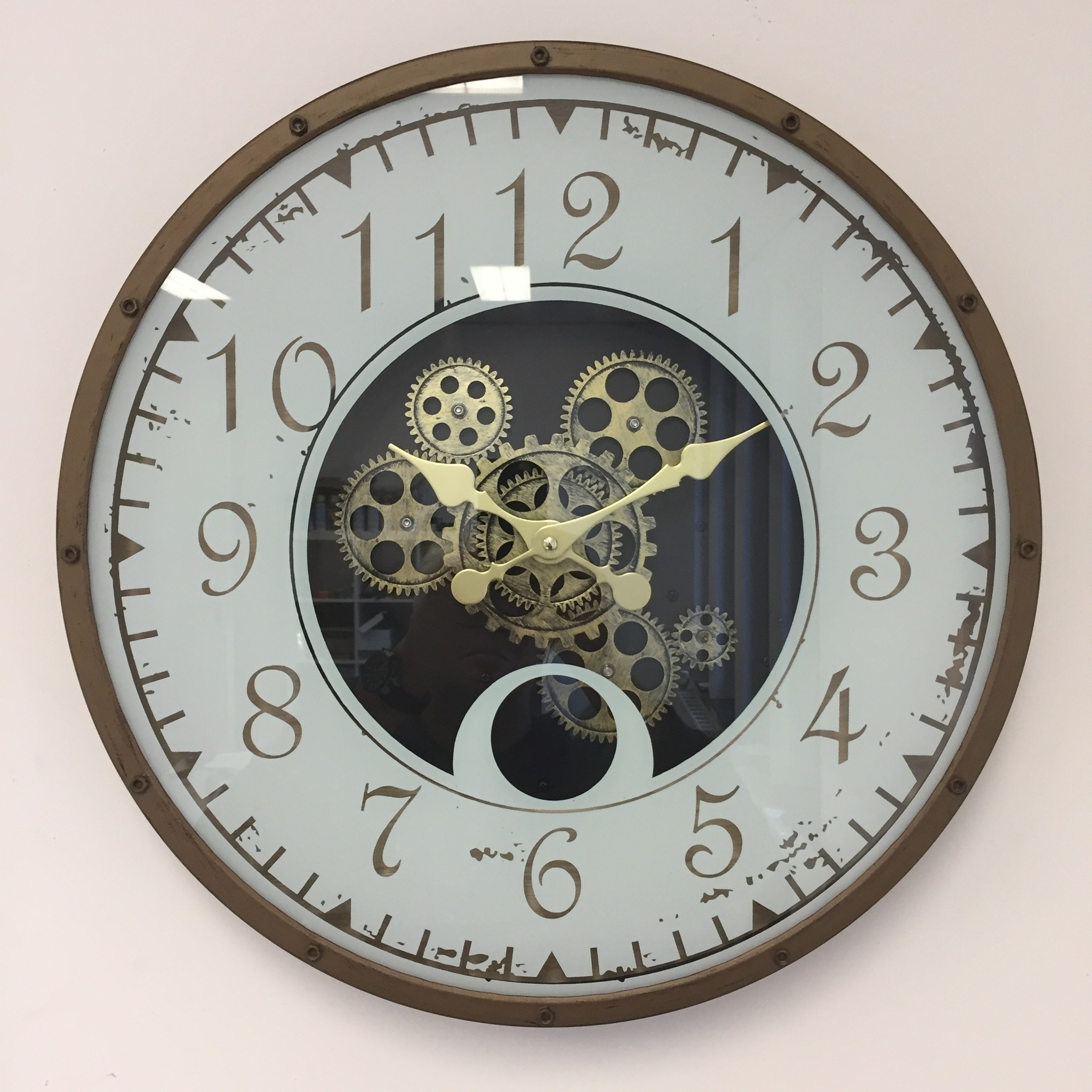 NiceTime Design - Wall clock Metal Gear Industrial Design Bronze