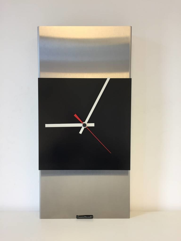 ChantalBrandO Design - Wall clock Extravaganza Black Square