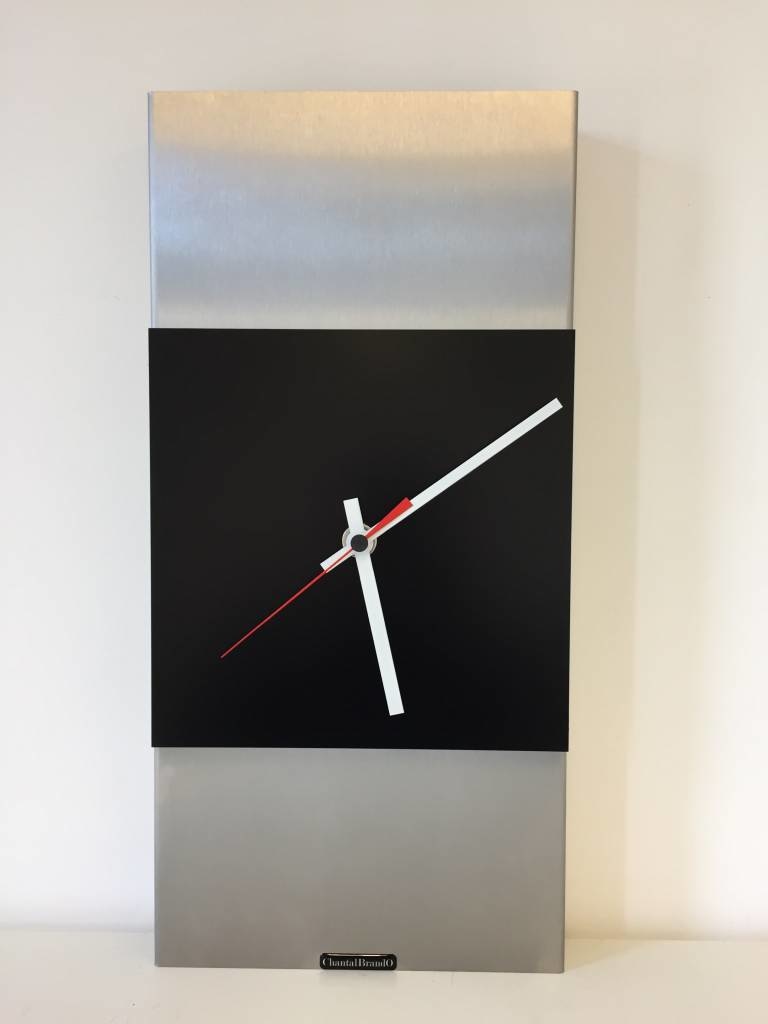 ChantalBrandO Design - Wall clock Extravaganza Black Square