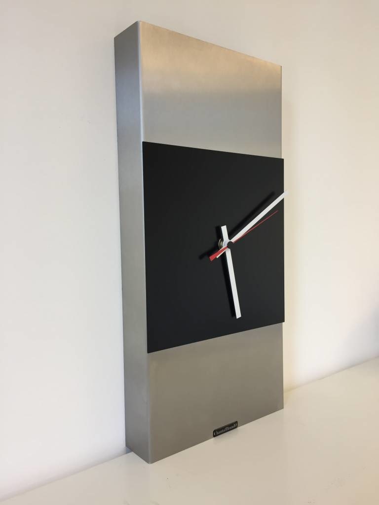 ChantalBrandO Design - Wall clock Extravaganza Black Square