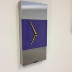 ChantalBrandO Design - Wall clock Extravaganza Purple and Yellow Pointer